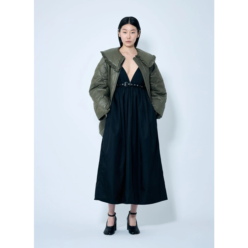 Ganni Nylon Strap Jurk met Gespversiering Black Dames