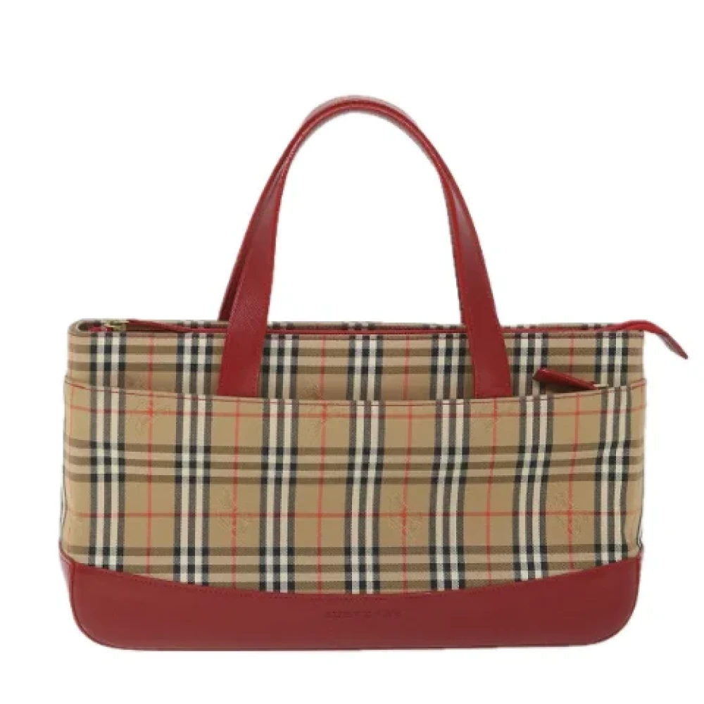 Burberry Vintage Pre-owned Canvas handbags Beige Dames