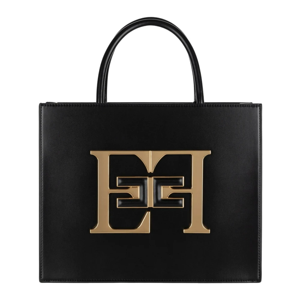 Elisabetta Franchi Handtas met geborsteld effect van synthetisch materiaal met rits Black Dames