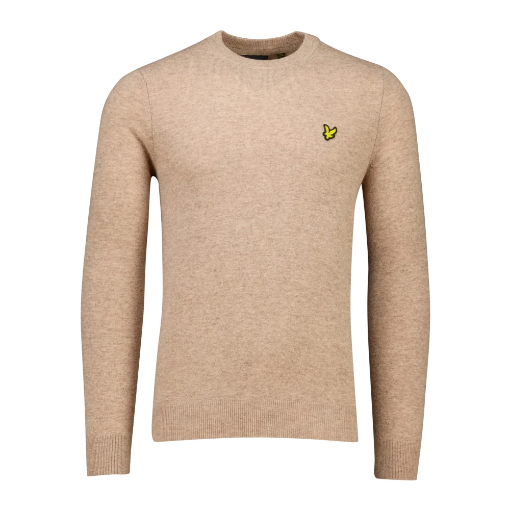 LYLE & SCOTT Heren Truien & Vesten Lambswool Blend Crew Neck Jumper Taupe