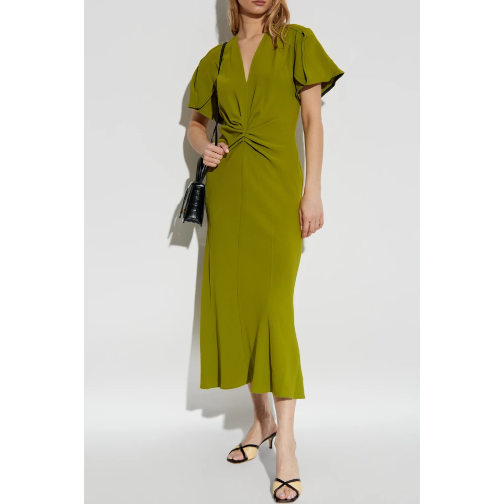 Victoria Beckham V-hals jurk Green Dames
