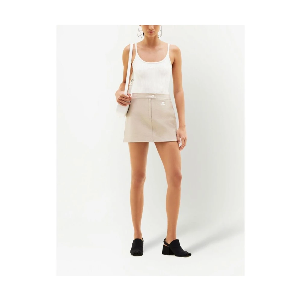 Courrèges Witte Ribgebreide Tanktop White Dames