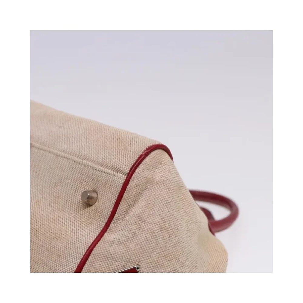 Prada Vintage Pre-owned Canvas prada-bags Beige Dames