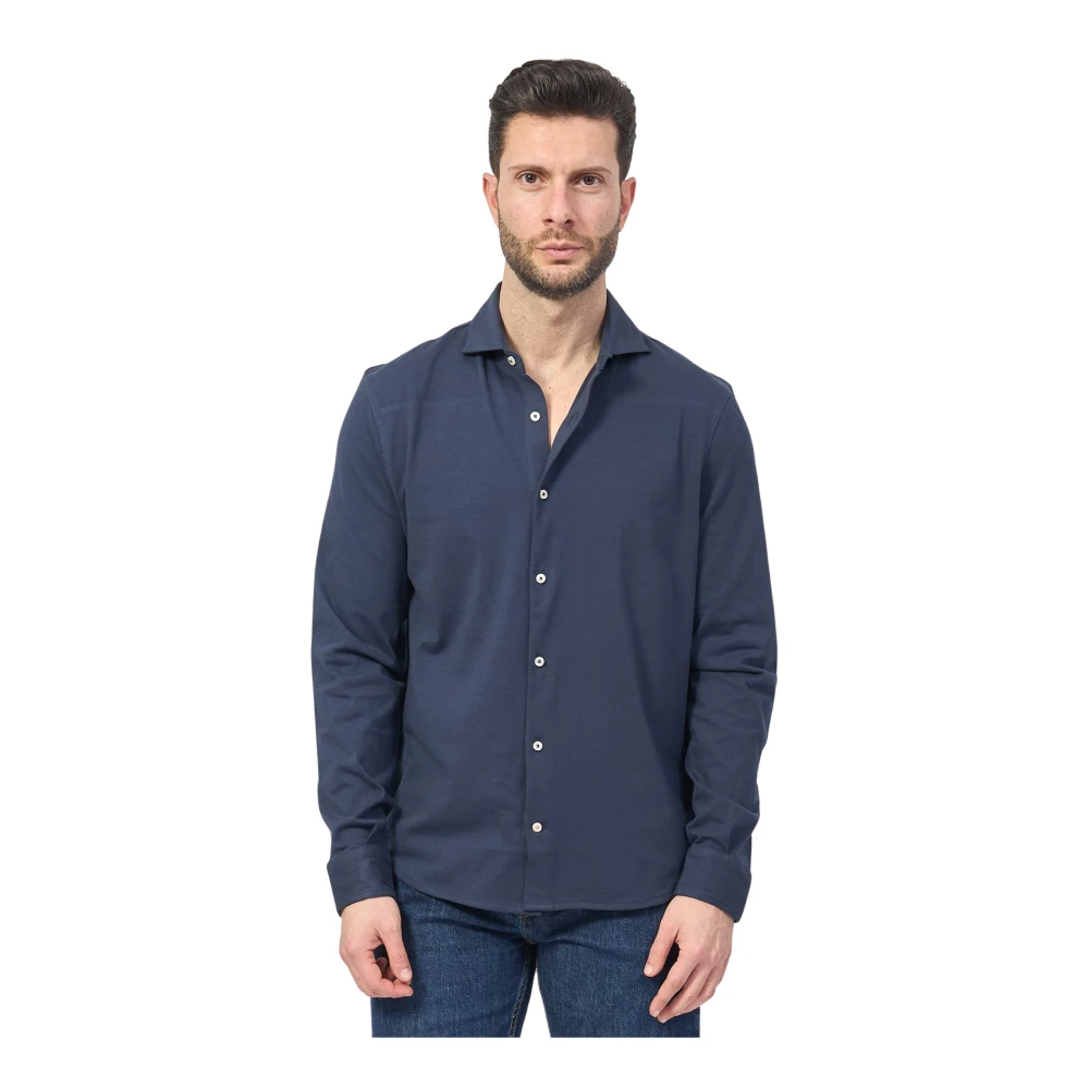 Ecoalf Blauw Klassiek Overhemd met Franse Naden Blue Heren