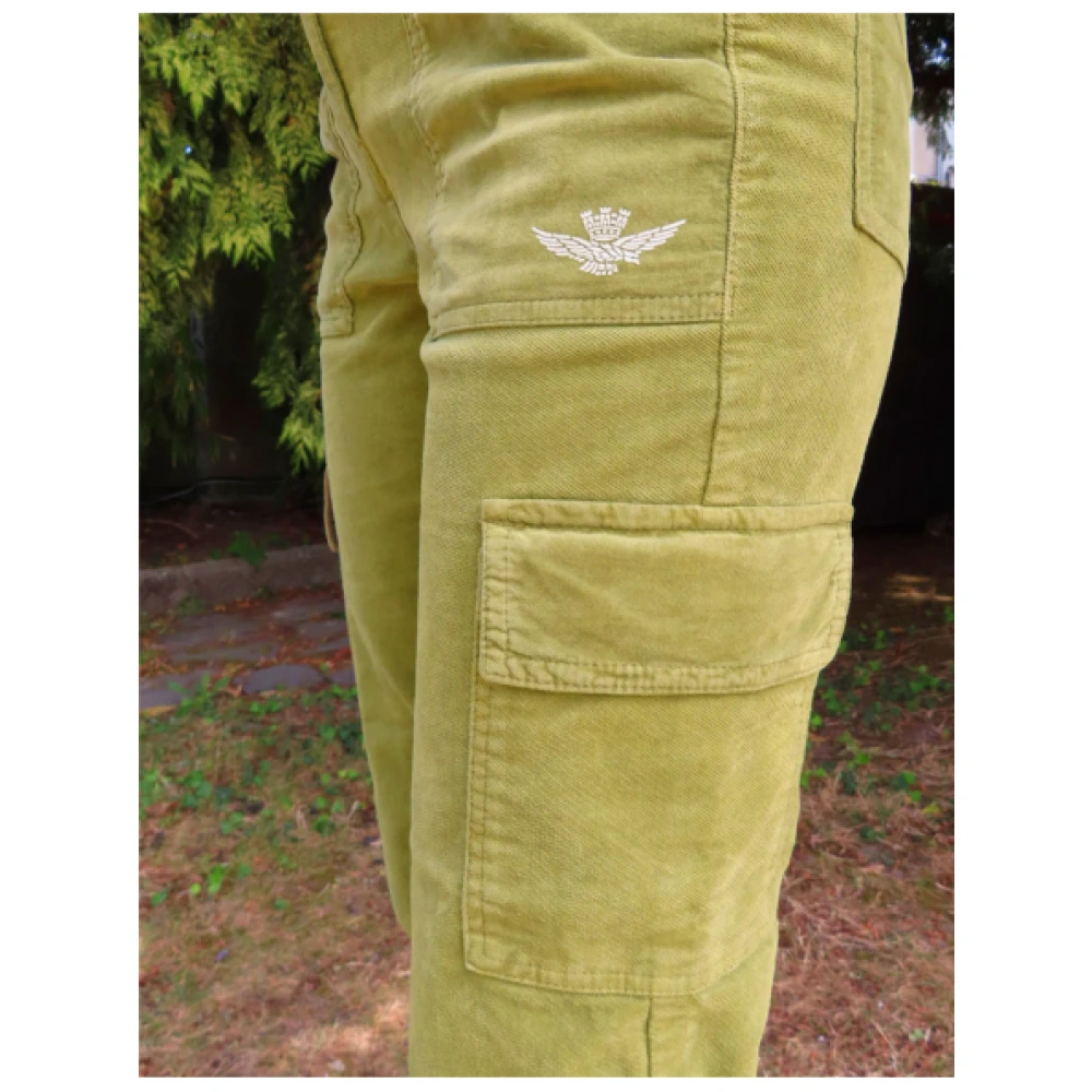 aeronautica militare Velours Cargo Broek Green Dames