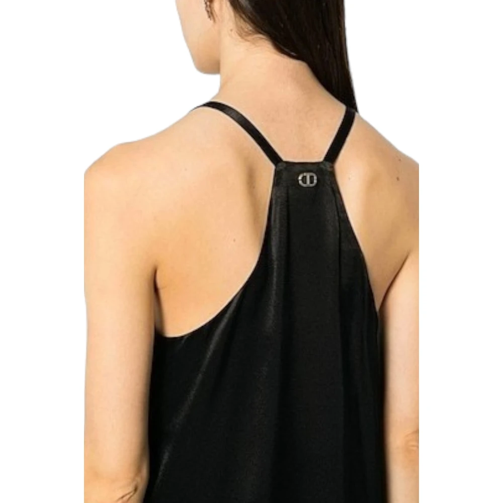 Twinset Zwart Satijn Top Black Dames