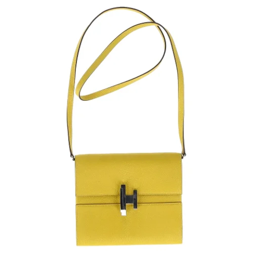 Hermès Vintage Pre-owned Leather clutches Yellow Dames