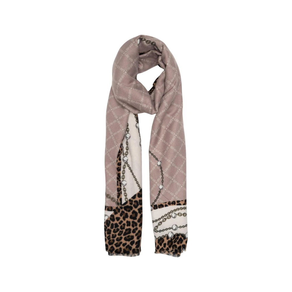 Liu Jo Beige Leopard Print Polyester Scarf