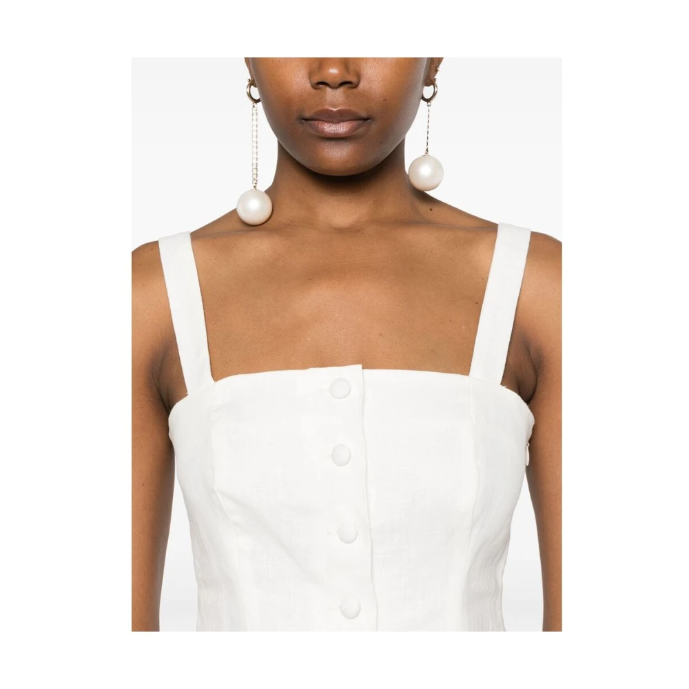 Faithfull the Brand Witte Linnen Taillevest White Dames