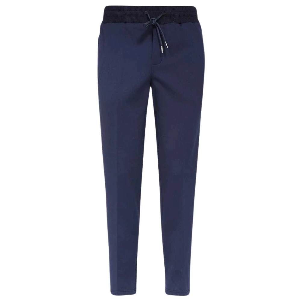 Les Deux Track Pants met Gebreide Inzetstukken Blue Heren