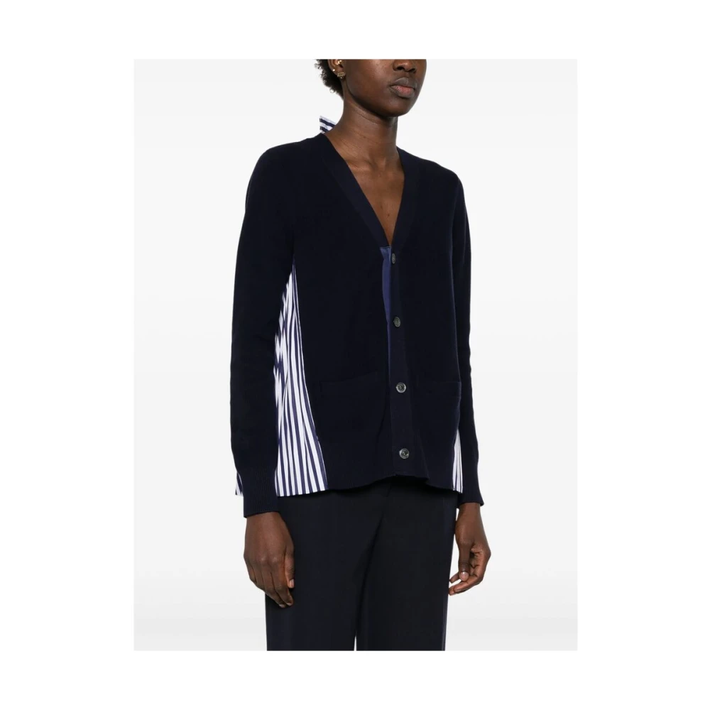 Sacai Blauwe Knopen Trui Blue Dames