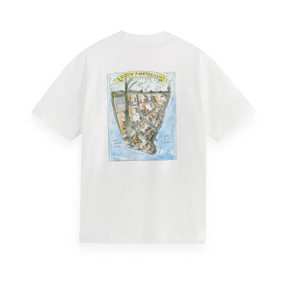 Scotch & Soda Artwork Relaxed Fit T-shirt White Heren