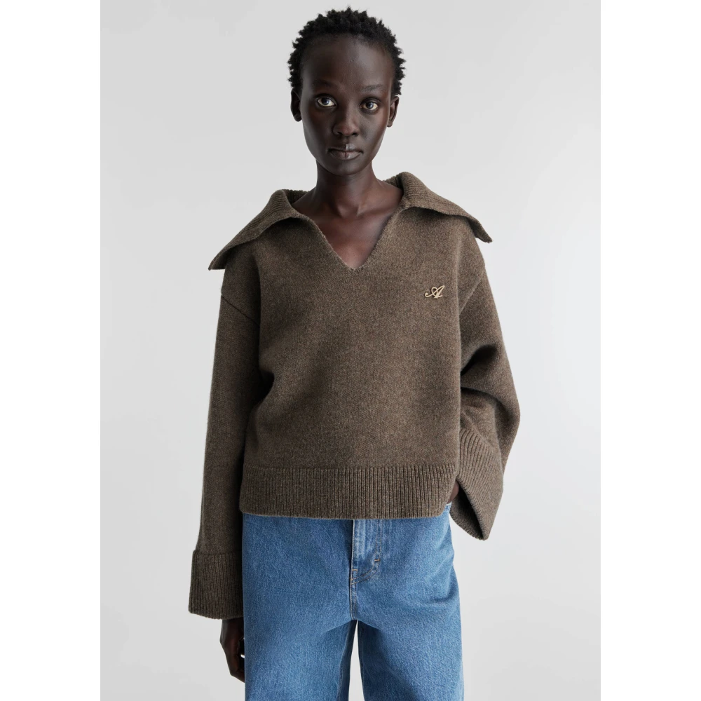 Axel Arigato Clio Cropped Sweater Brown Dames
