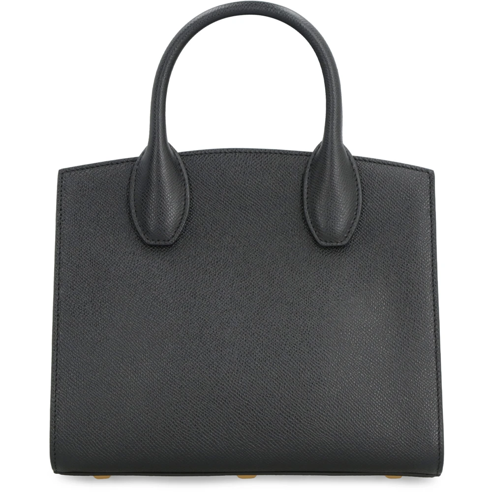 Salvatore Ferragamo Leren Mini Handtas met Druksluiting Black Dames