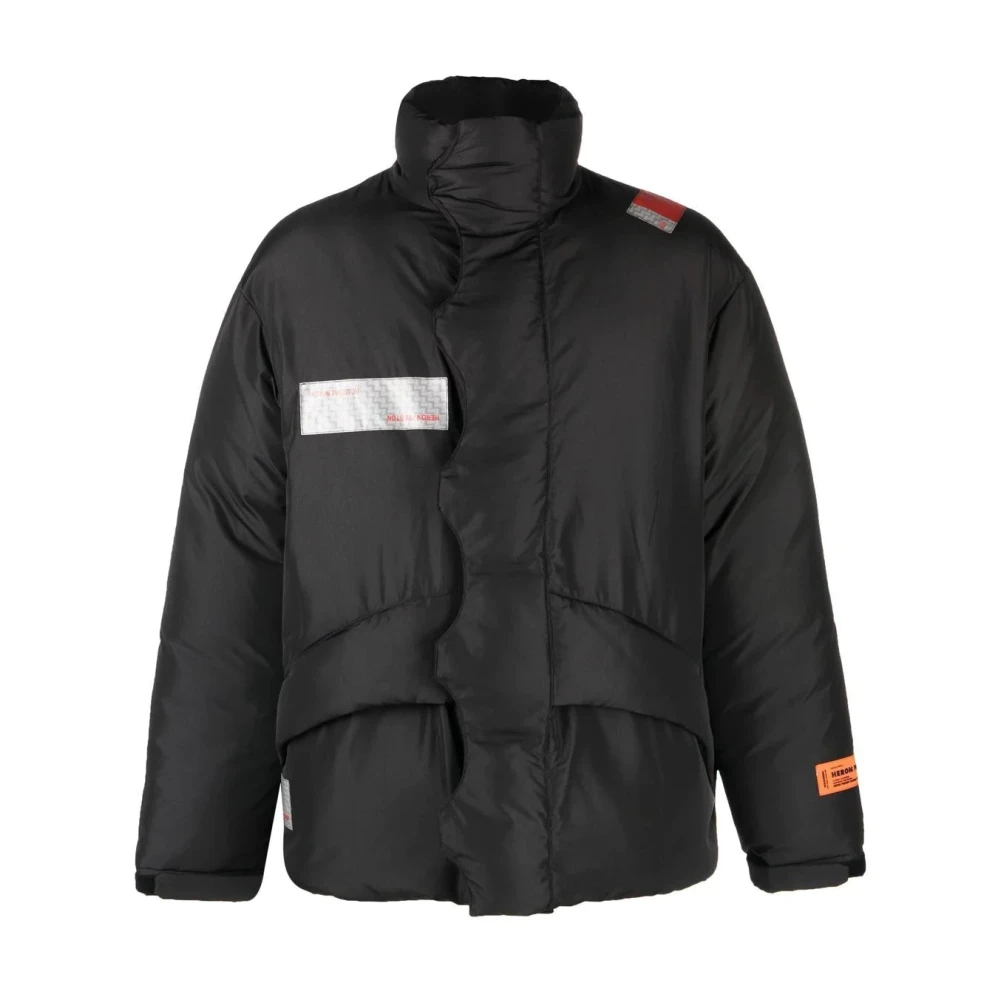 Heron Preston Men's Black Puffer Down Jacket For Hiking