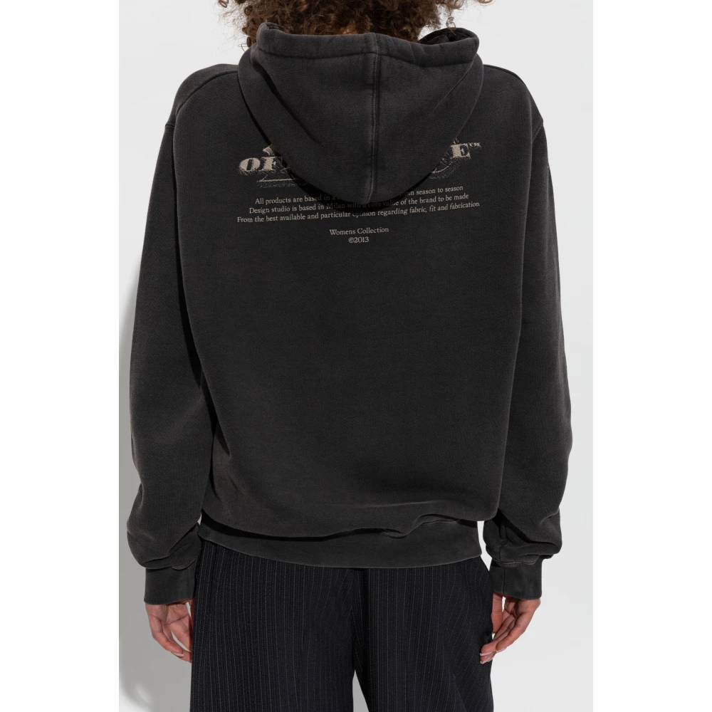 Off White Hoodie Gray Dames