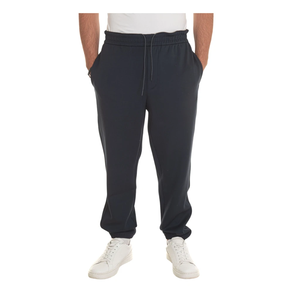 Emporio Armani Stretch Joggerbroek met Strikkoord Blue Heren