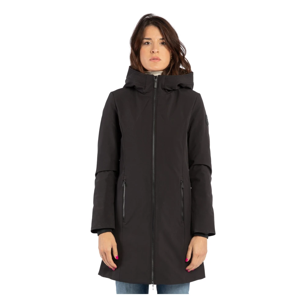 Woolrich Zwarte Tech Softshell Dons Parka Black Dames