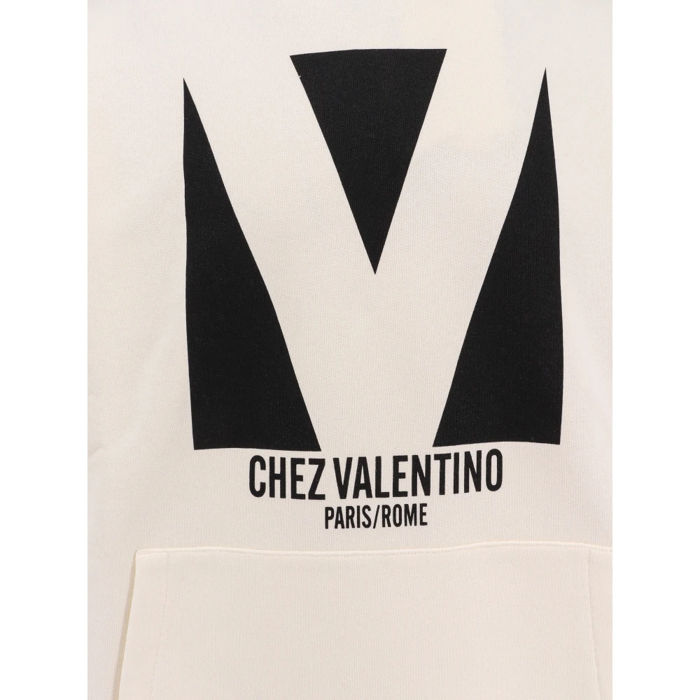 Valentino Katoenen sweatshirt met print en capuchon Beige Heren