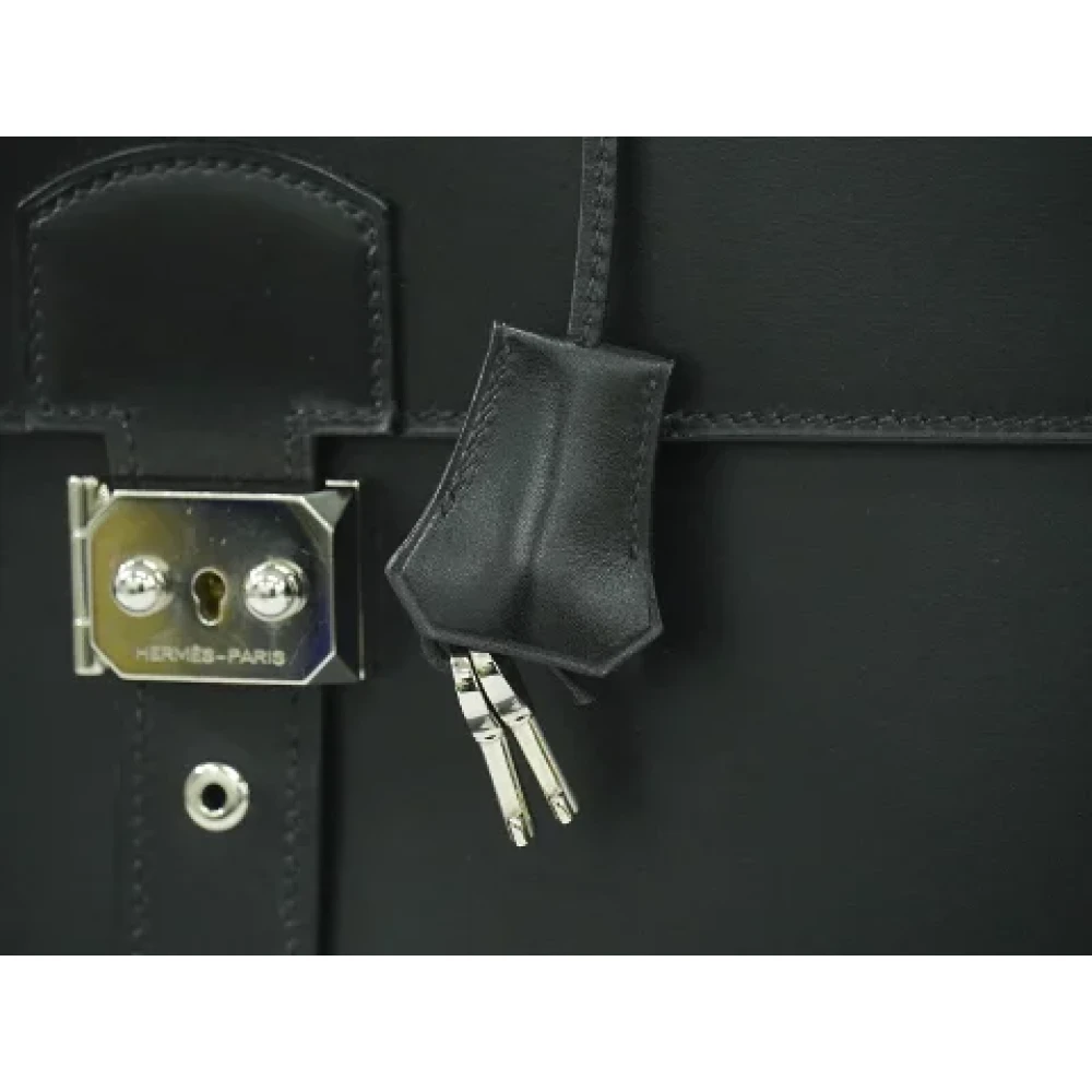 Hermès Vintage Pre-owned Leather briefcases Black Heren