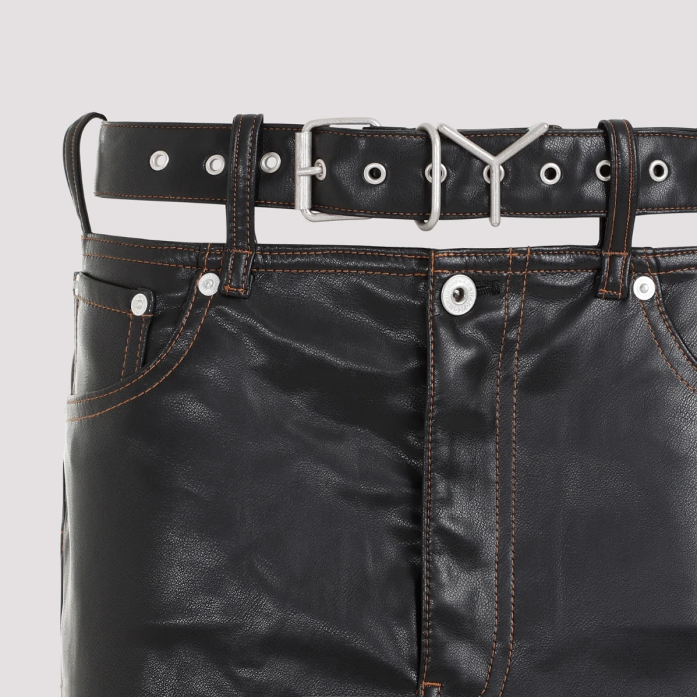 Y Project Leather Skirts Black Dames