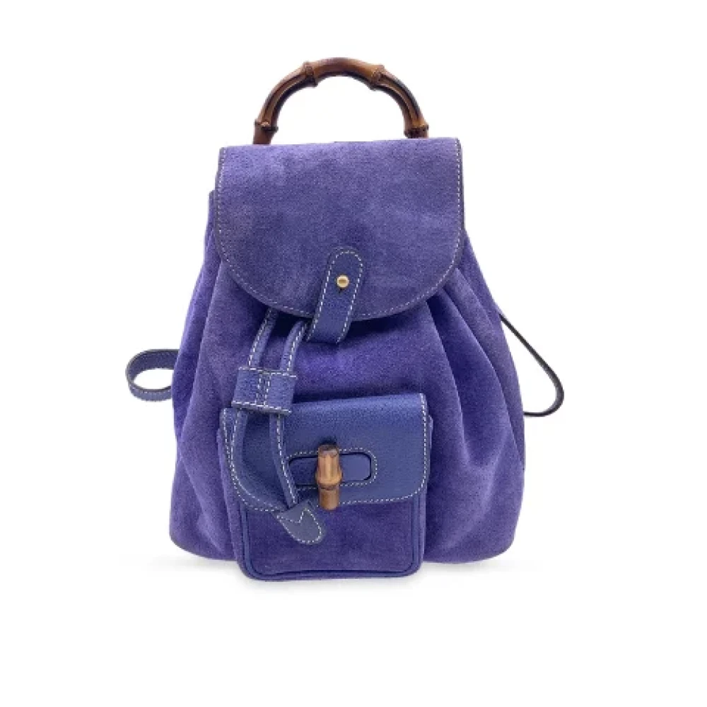 Gucci Vintage Pre-owned Suede backpacks Purple Dames