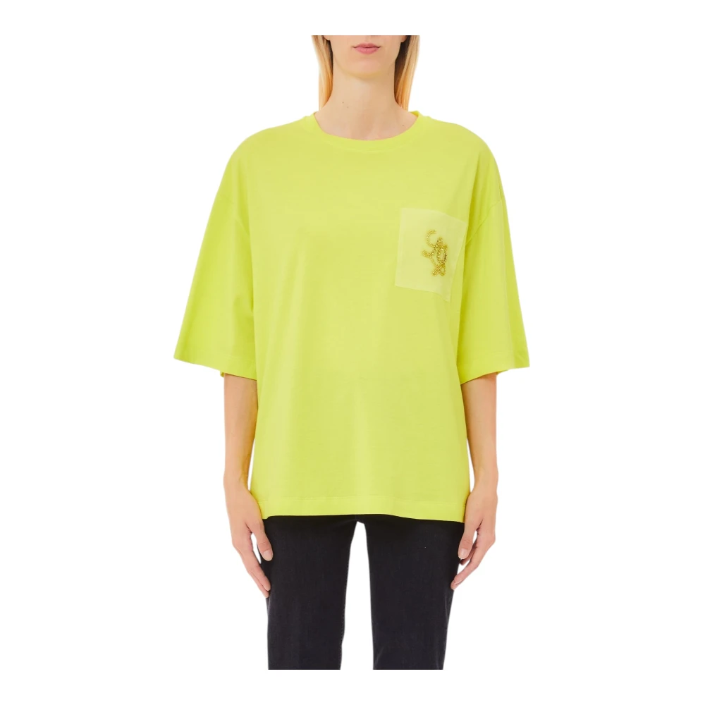 Liu Jo Women's Yellow T-Shirts, Xl, Cotton T-Shirt