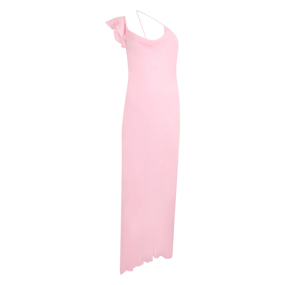 Self Portrait Women's Pink Party Dresses, S, Asymmetric Neckline Midi Dress
