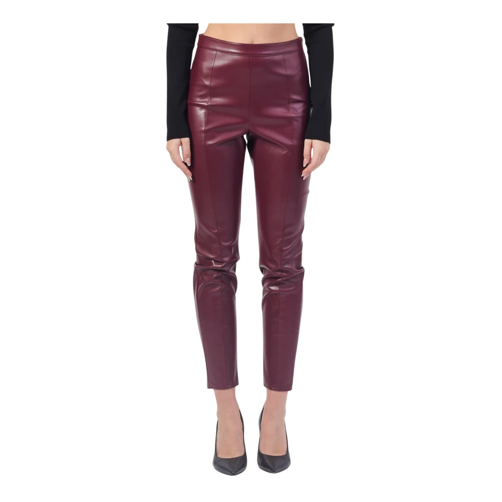 PATRIZIA PEPE Paarse Glam Rock Leggings met Rits Purple Dames