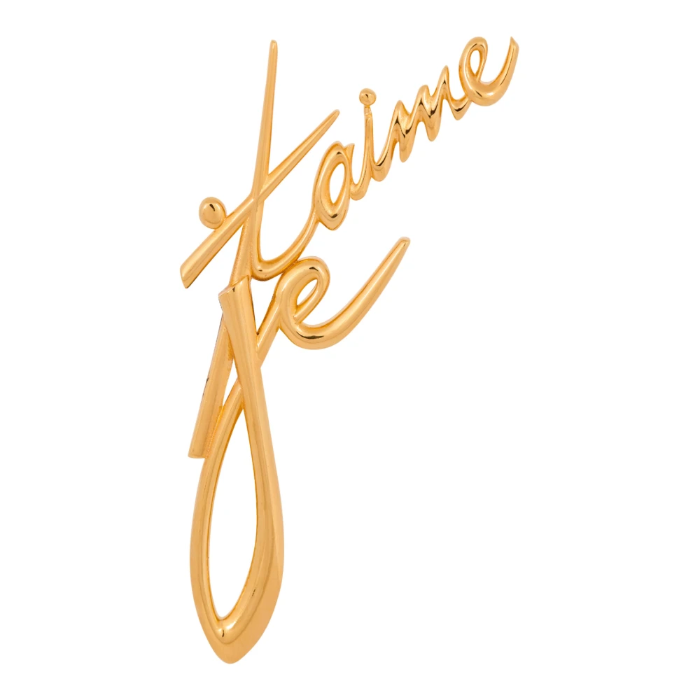 Balmain 'Je t'aime' mässingsbrosch Yellow, Dam