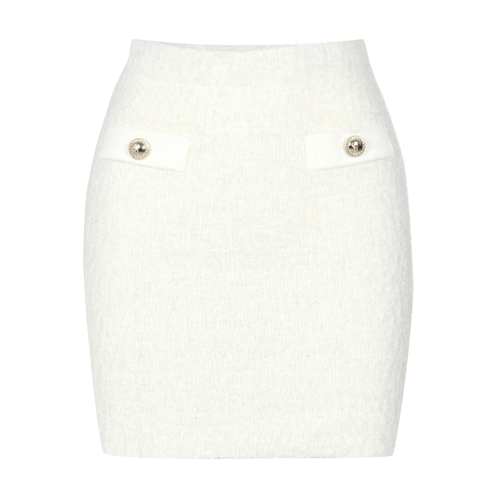 Simona Corsellini Lurex Rok met Klepzakken White Dames