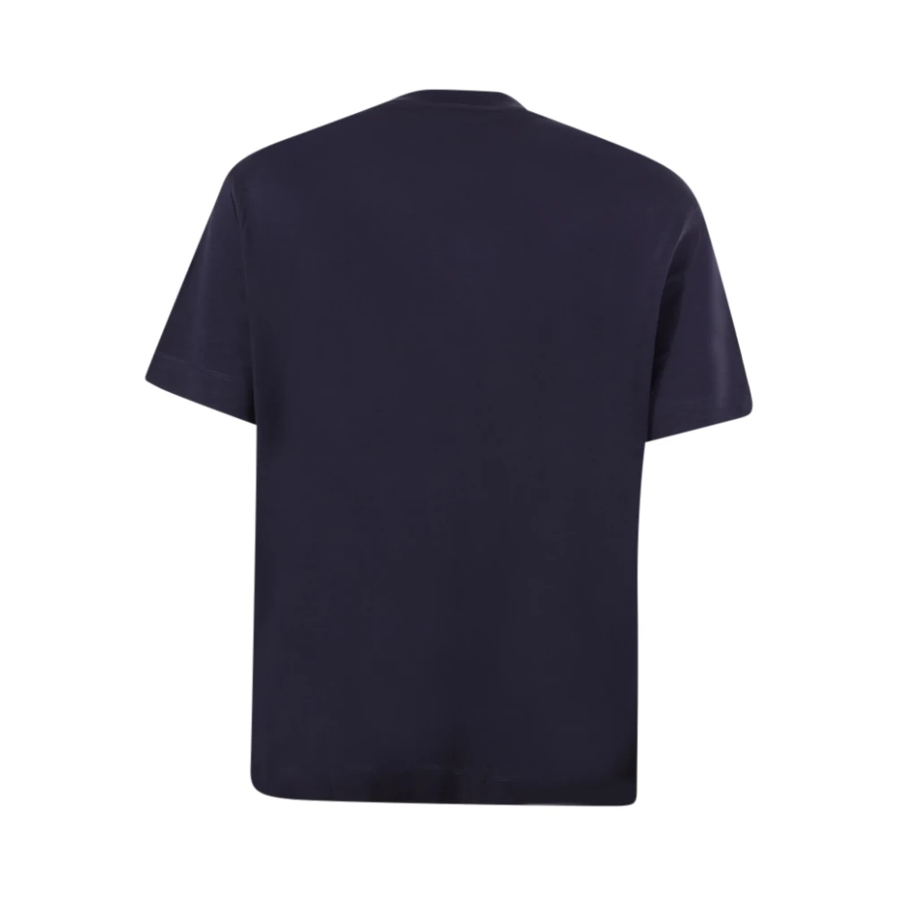 Emporio Armani Blauw Crew-neck T-shirt met Print Blue Heren