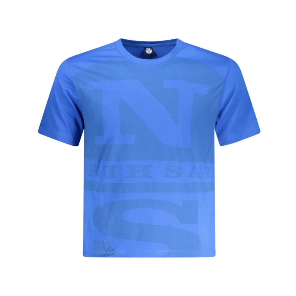 North Sails , T-Shirts, Male, Blue, M, Cotton T-Shirt