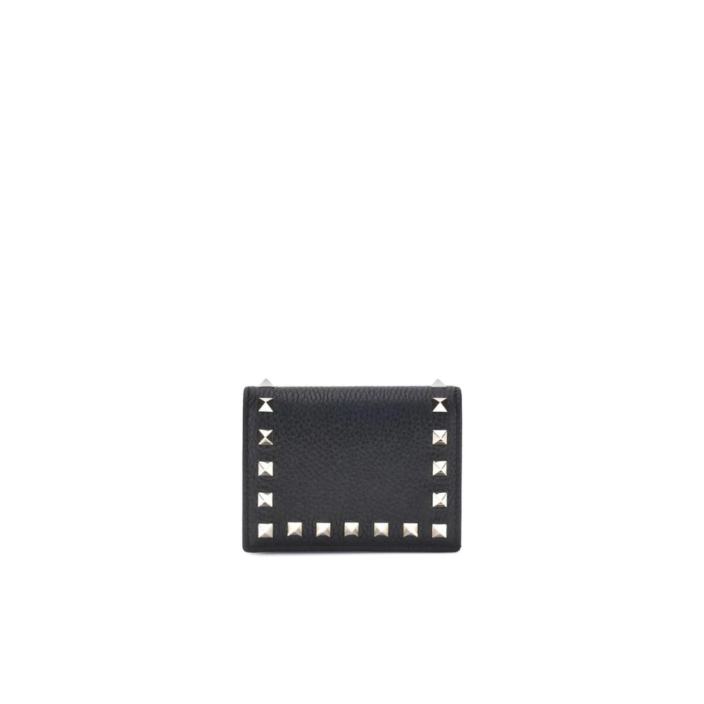 Valentino Garavani Women's Black Rockstud Leather Wallet With Card Slots