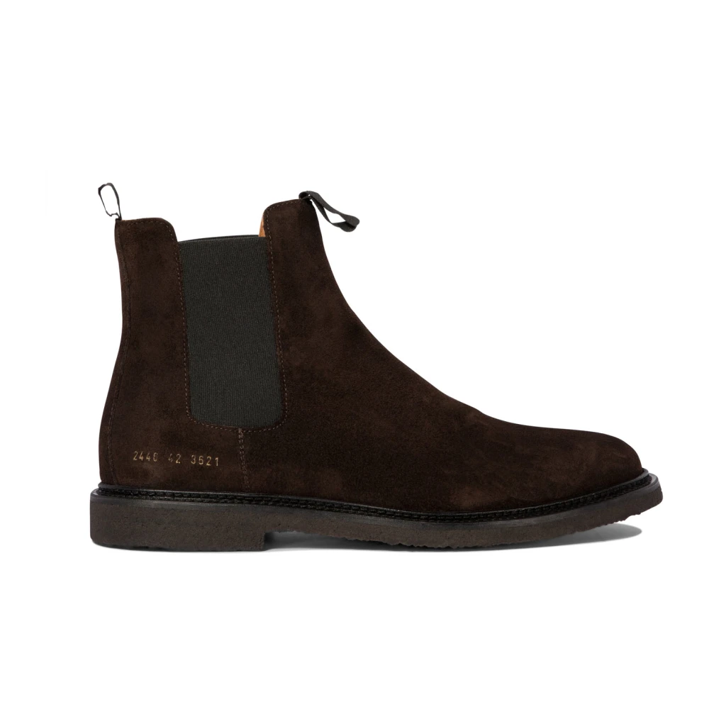 Common Projects Bruine Enkellaarzen Elegant Elastisch Ontwerp