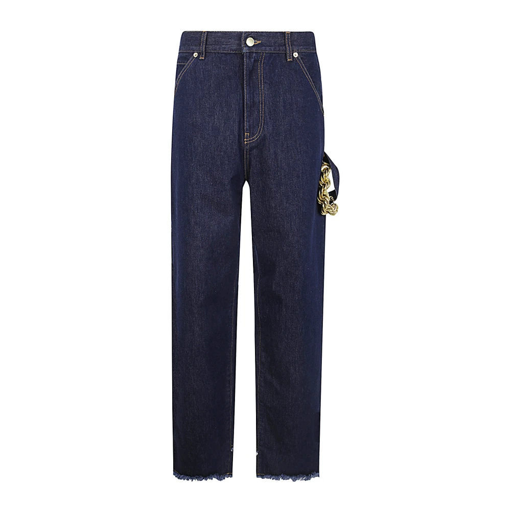 Darkpark Ketting Versierde Timmerman Denim Jeans Blue Dames