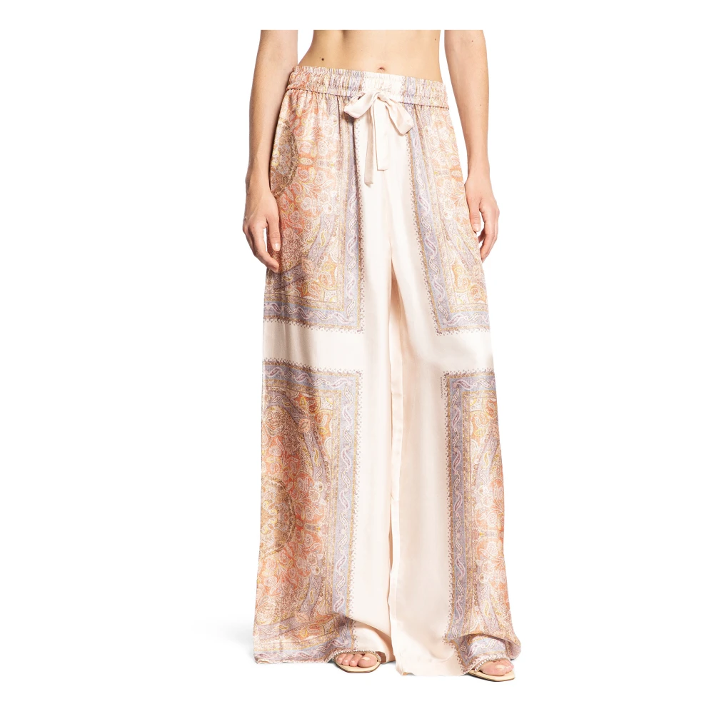 Zimmermann Multicolor Paisley Haze Zijden Twill Broek Multicolor Dames