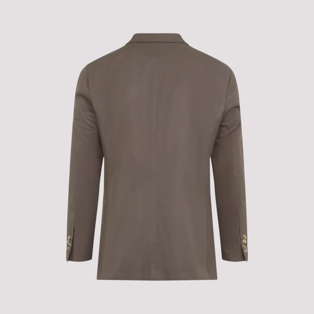 Kiton Bruin Katoenen Pak Verfijnde Stijl Brown Heren