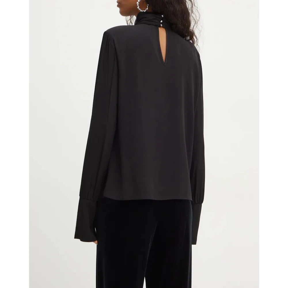 PATRIZIA PEPE Essentiële Knoopshirt Black Dames