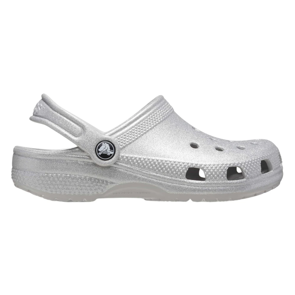Crocs Unisex Kids Gray Kids Sandals, 29 Eu, Silver Glitter Clogs For Girls