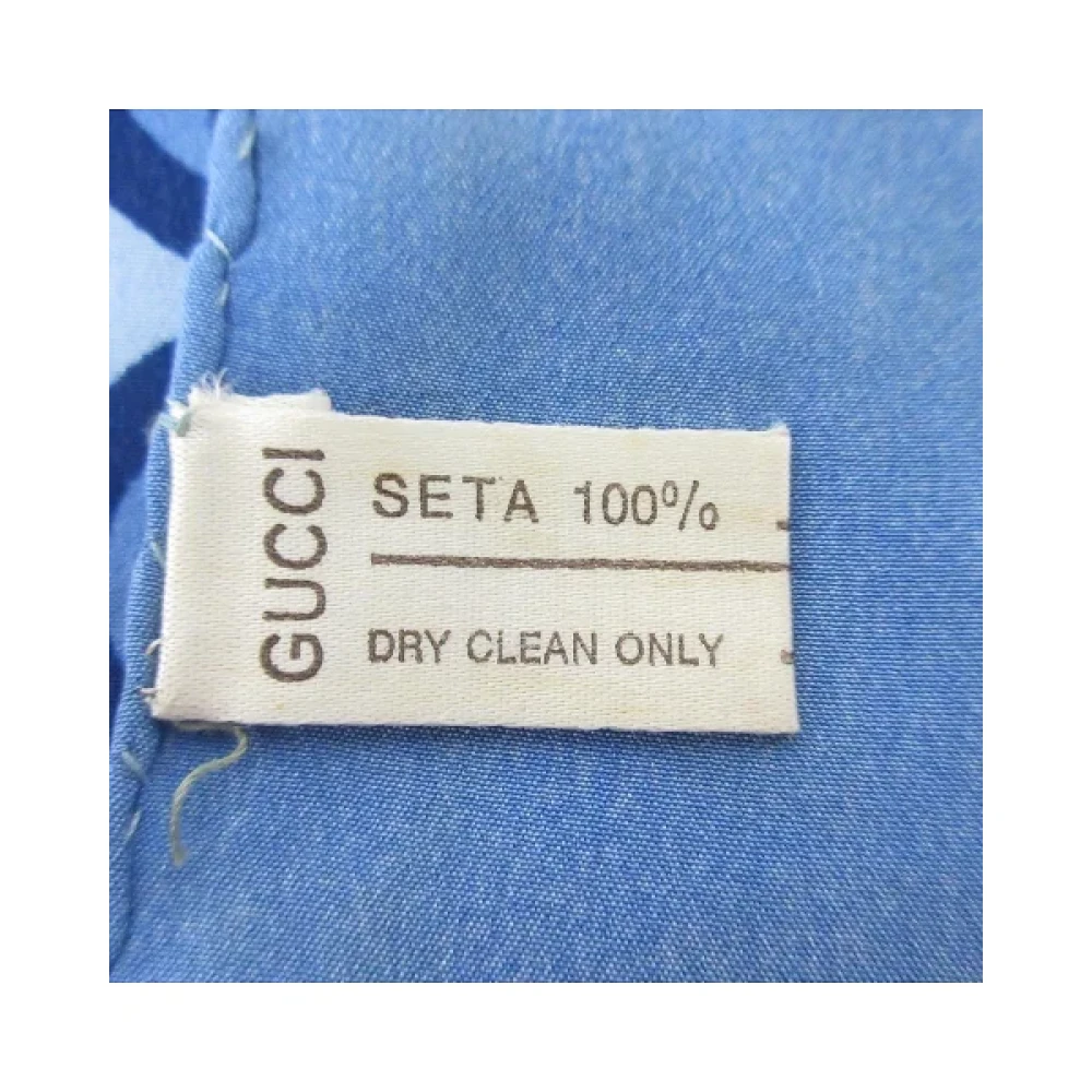 Gucci Vintage Pre-owned Silk scarves Blue Dames