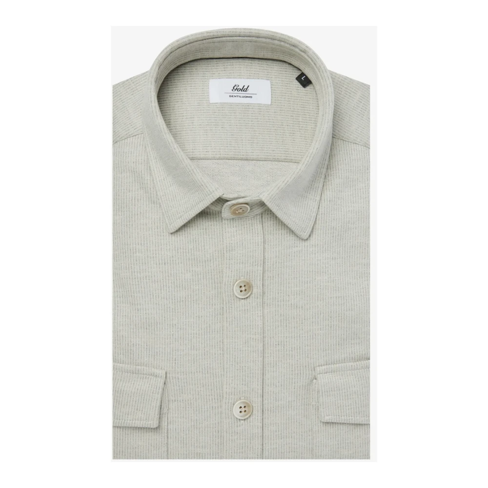 Gentiluomo Mode Fit Lange Mouw Overhemd Zand Beige Heren