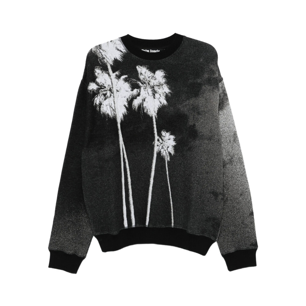 RHINESTONE CURVED LOGO HOODY OFF WHITE - in OFF WHITE