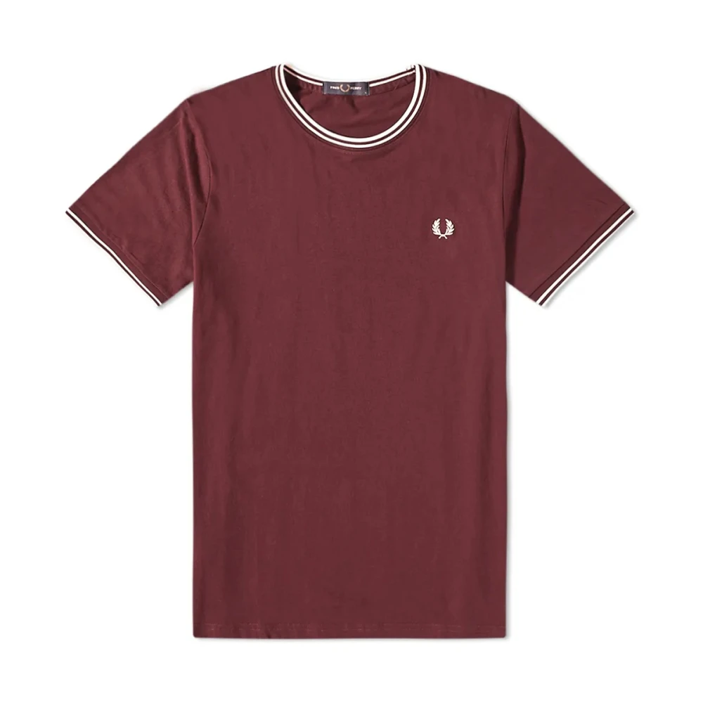Fred Perry Twin Tipped Ronde Hals T-Shirt Red Heren