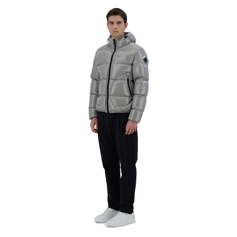 Herno Lichtgrijze Gelakte Pufferjas Gray Heren