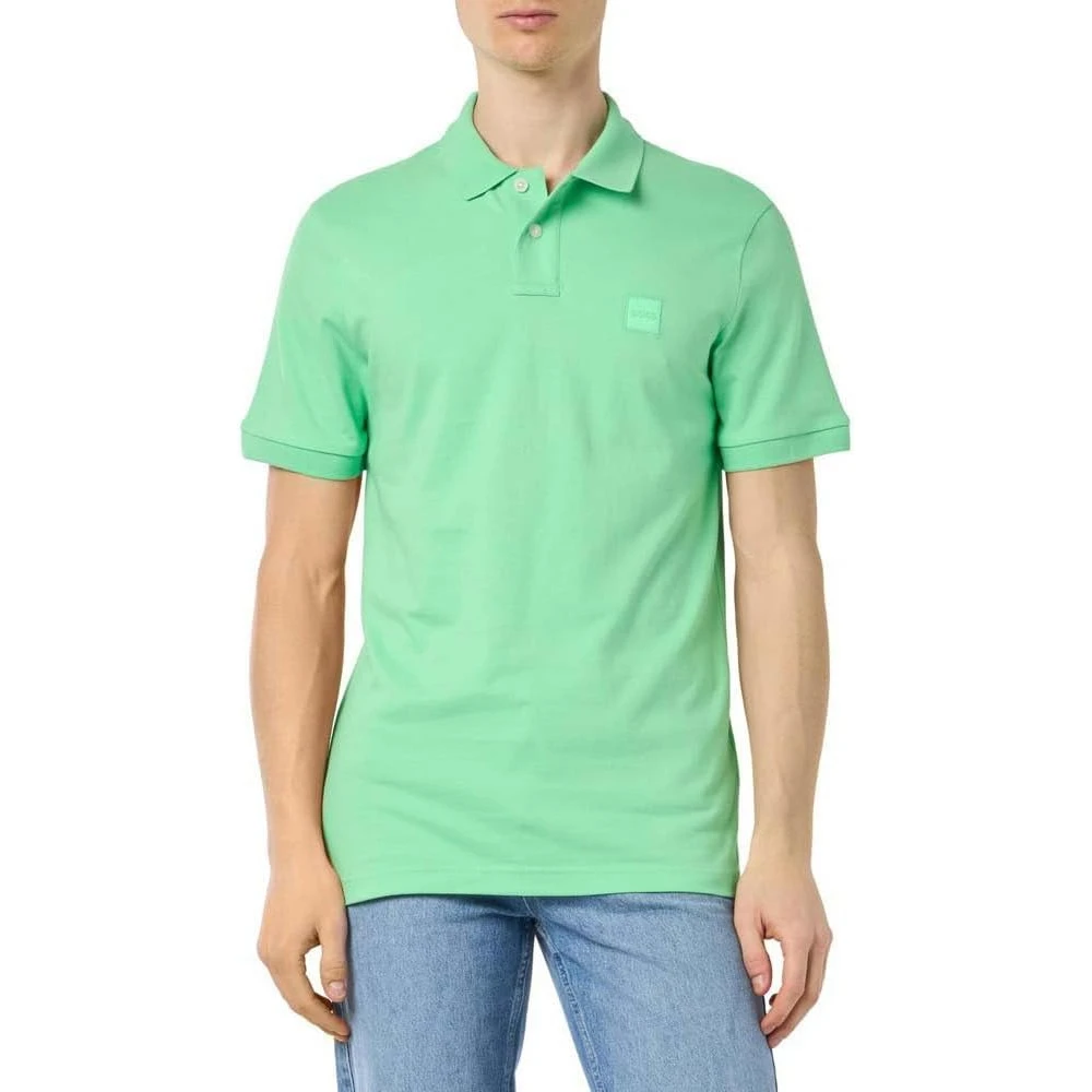 Boss Polo Shirt Comfortabel Stijlvol Functioneel Elegant Green Heren