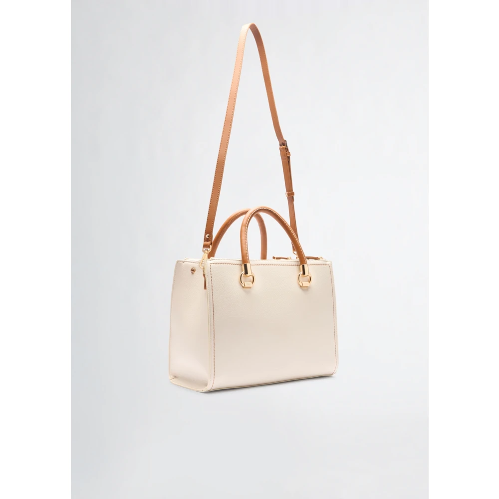Liu Jo Handtas met drumprint en contrasterend logo Beige Dames