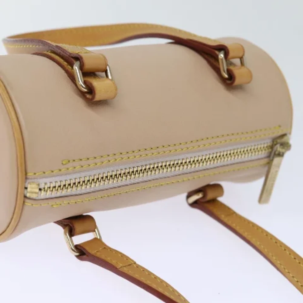 Burberry Vintage Pre-owned Leather handbags Beige Dames