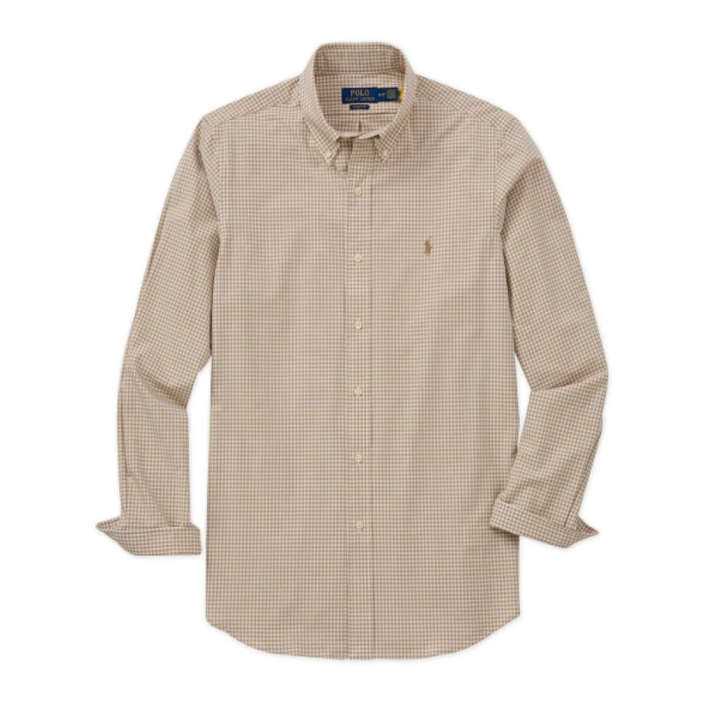 Polo Ralph Lauren Vichy Check Cotton Poplin Shirt Beige Heren