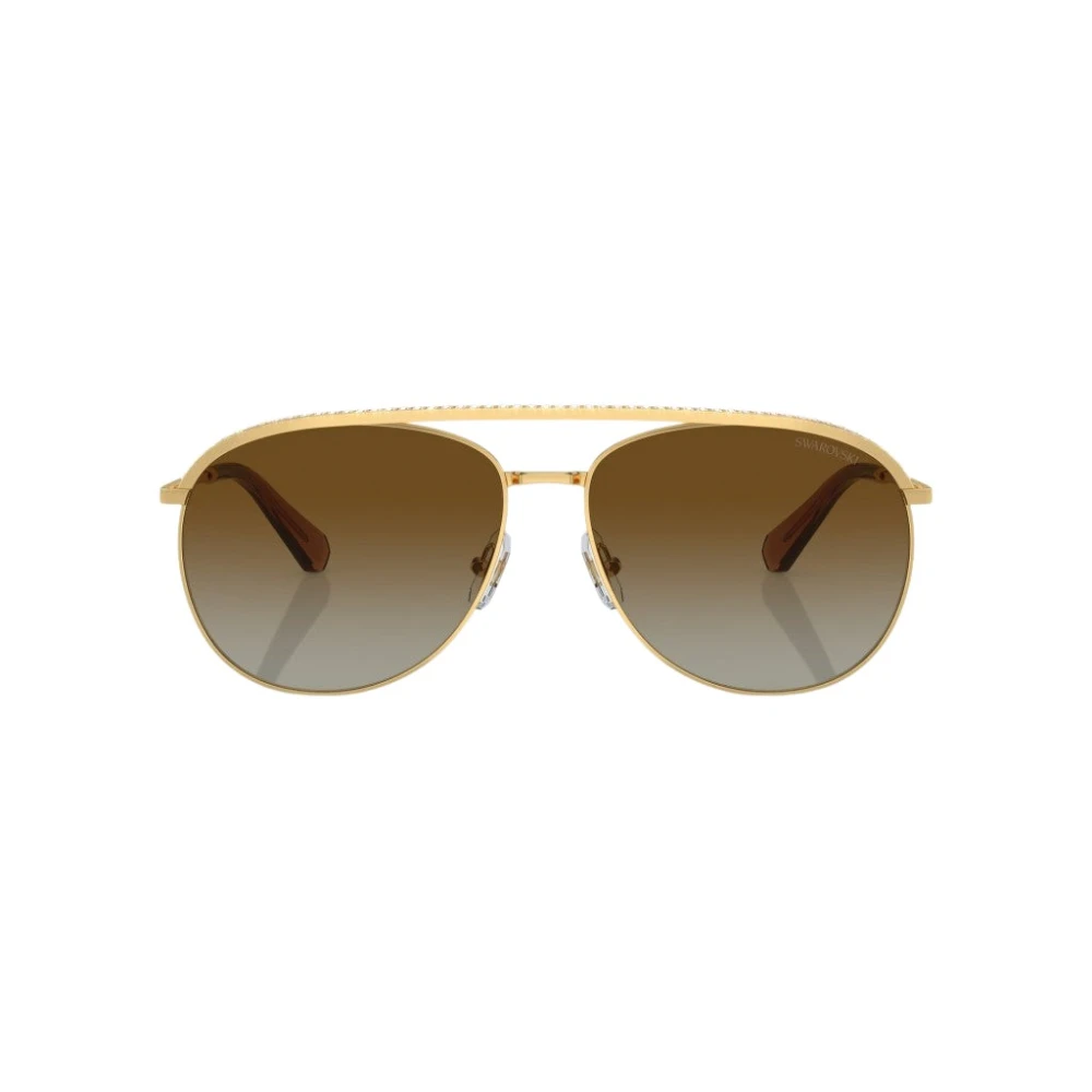 Swarovski Yellow Ladies Sunglasses 0Sk7005 Aviator Gold Polar Gradient Brown 4004T5 58 - Female - Sunglasses - One Size - Accessories